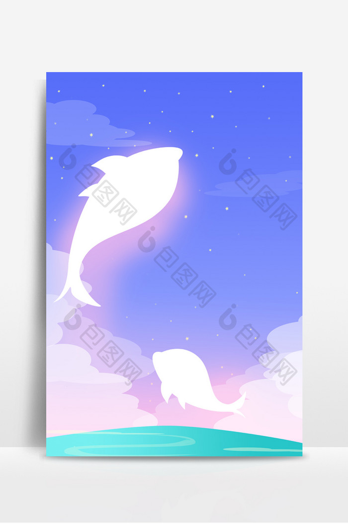 梦幻鲸鱼设计背景图