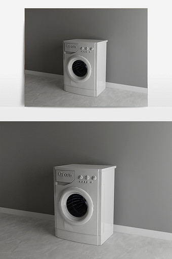 现代白色流行款式滚筒洗衣机图片