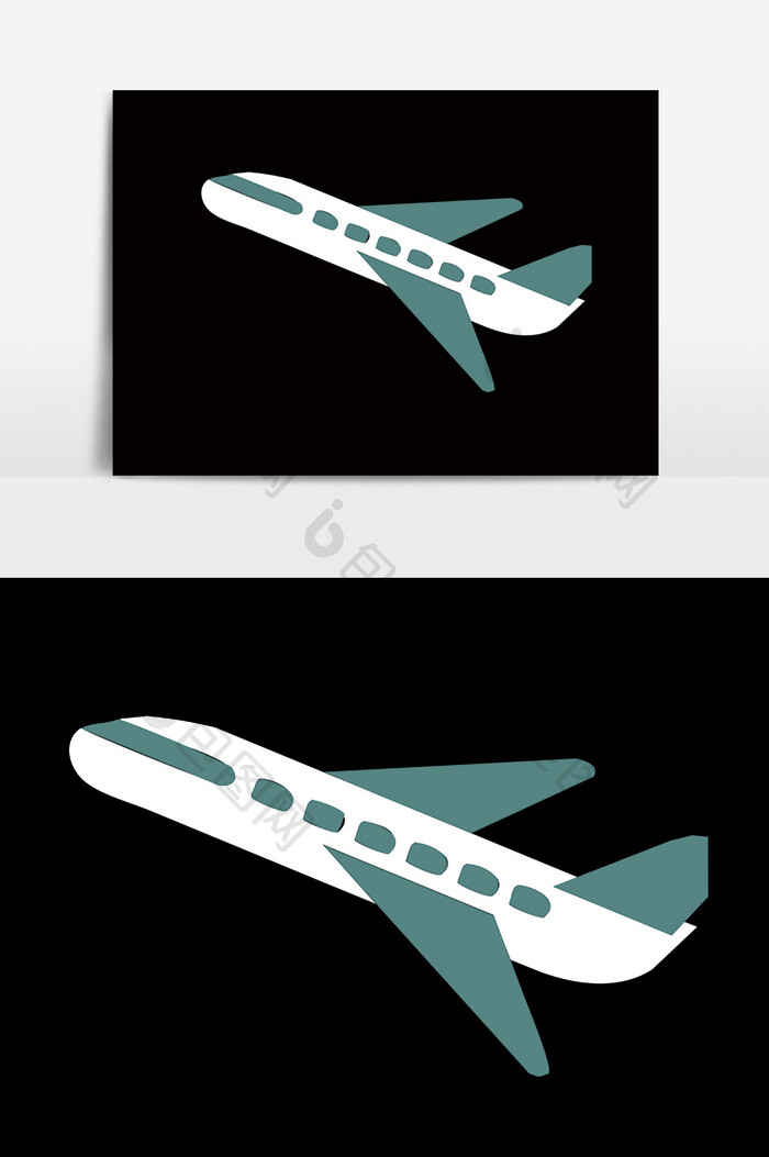 卡通手绘航空飞机