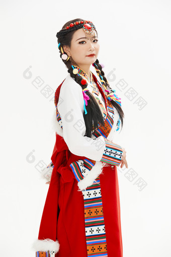 身穿<strong>藏族</strong>服饰的亚洲女性