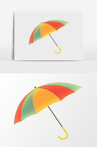 卡通彩色雨伞素材图片
