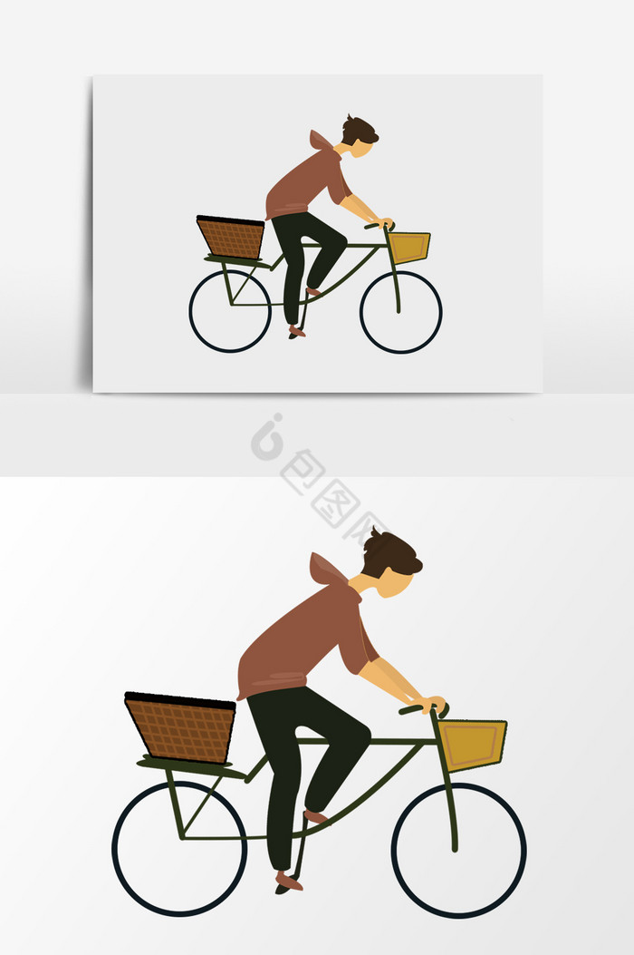帅哥骑自行车图片