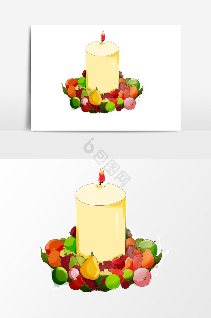 彩色水果蜡烛图片