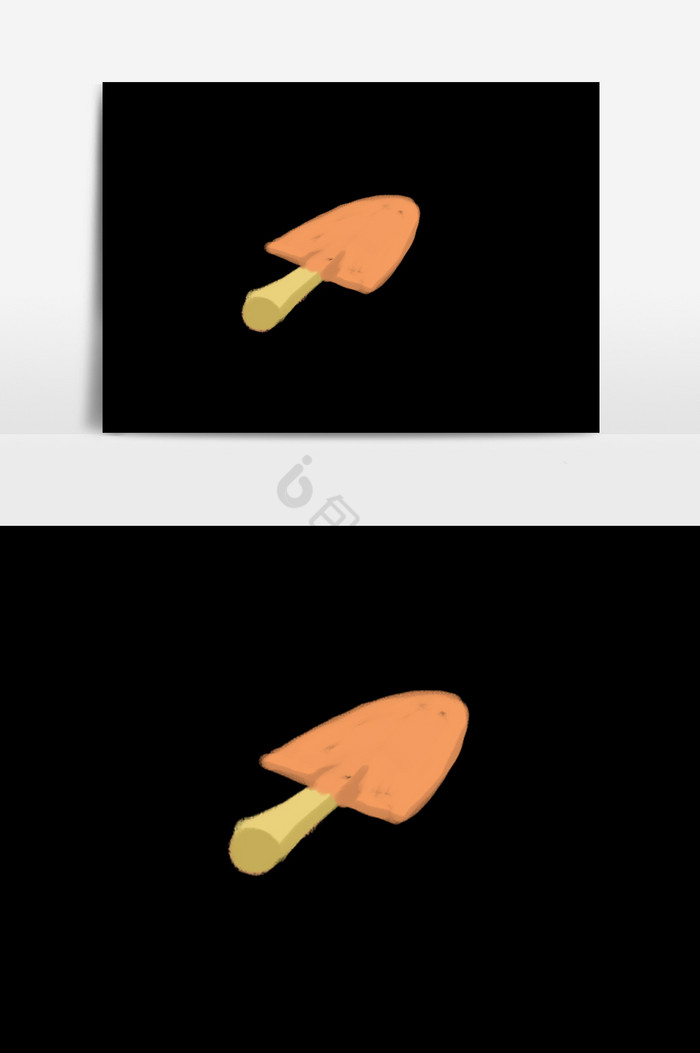 橘色铲子插画图片
