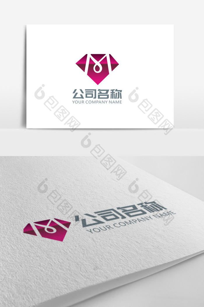 简洁时尚尊贵M字母钻石logo标志