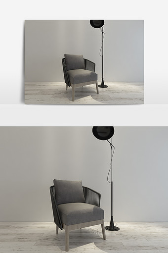 现代简约沙发椅模型图片