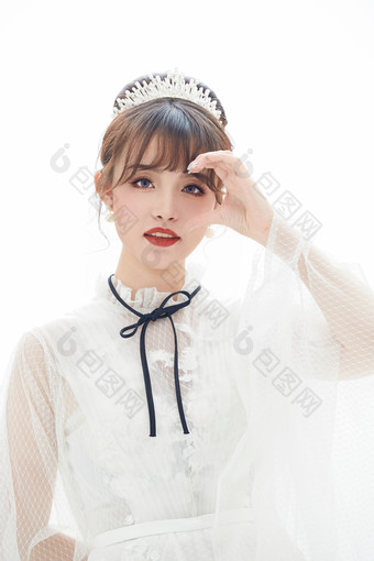 仿<strong>妆</strong>奥黛丽赫本风格<strong>妆</strong>容服饰的亚洲少女