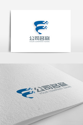 网络科技简洁F字母logo标志