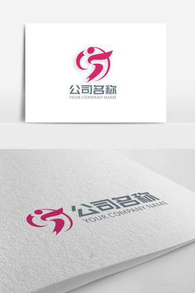 优美时尚女性人物图形logo标志