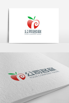 简洁大气时尚苹果字母logo标志