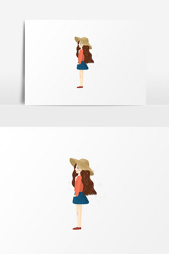 人物海报女孩插画图片