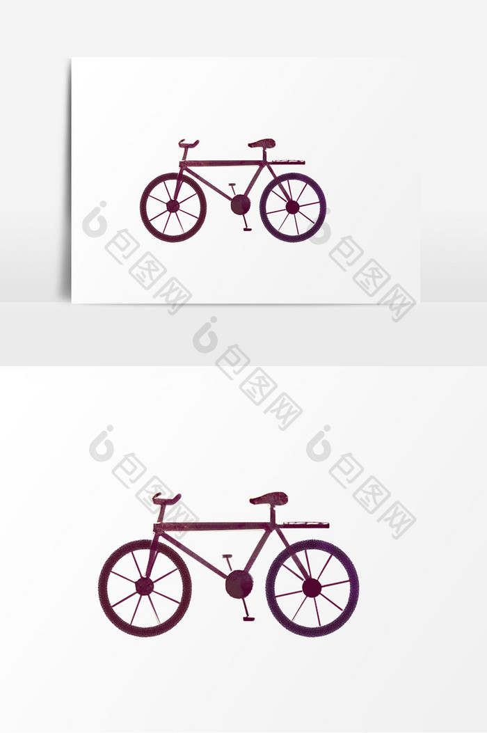 自行车素材卡通插画