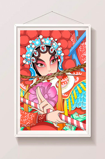 中国传统文化戏剧背景插画图片