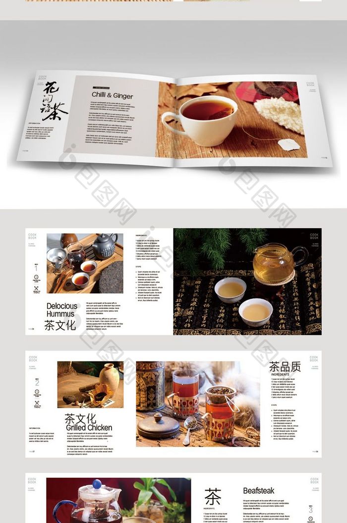 个性中国风时尚茶画册整套设计