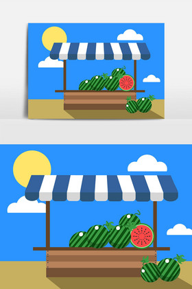 西瓜摊饼烧饼糯米烧麦草地上摊开的书本烧烤餐饮菜单单烧烤餐饮单插画