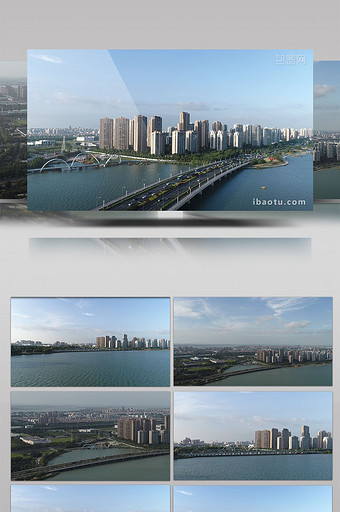 航拍金鸡湖大桥政府企业宣传实拍视频图片