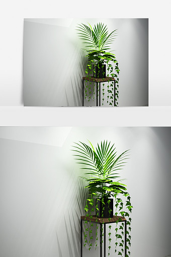 客厅植物景观3D模型图片