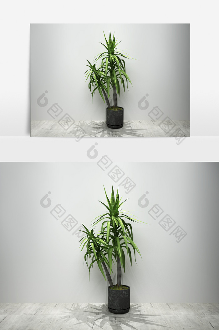 室内景观绿化植物3D模型