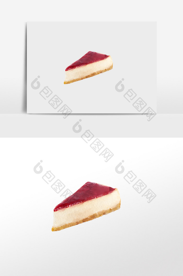 水彩手绘蛋糕素材红莓蛋糕