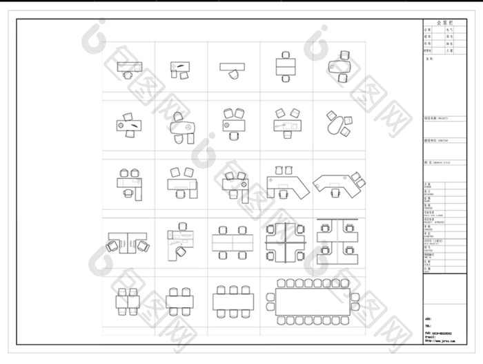 cad办公会议桌图库图纸-包图网