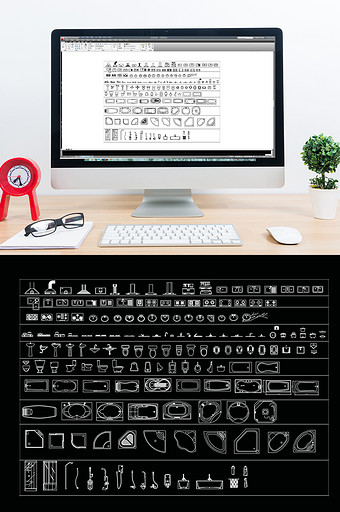 CAD厨房卫生间器具图库图片