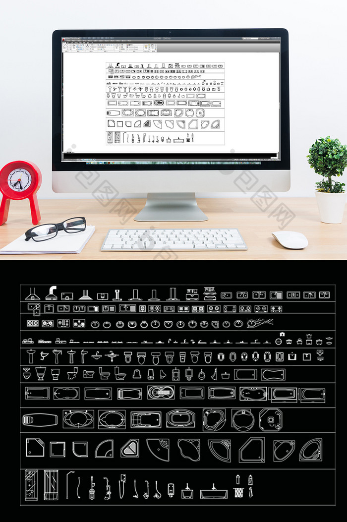 CAD厨房卫生间器具图库图片图片