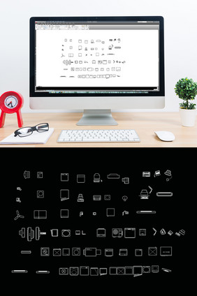 CAD办公类平面电器组合图库
