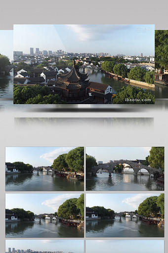 航拍蓝天大石桥政府企业宣传实拍视频图片