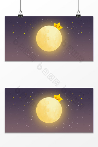 星空月亮梦幻背景图片
