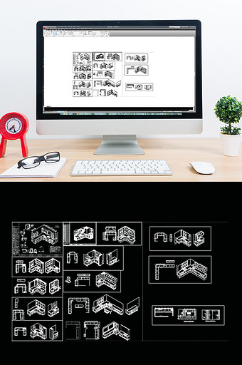 CAD橱柜三维图图库图片