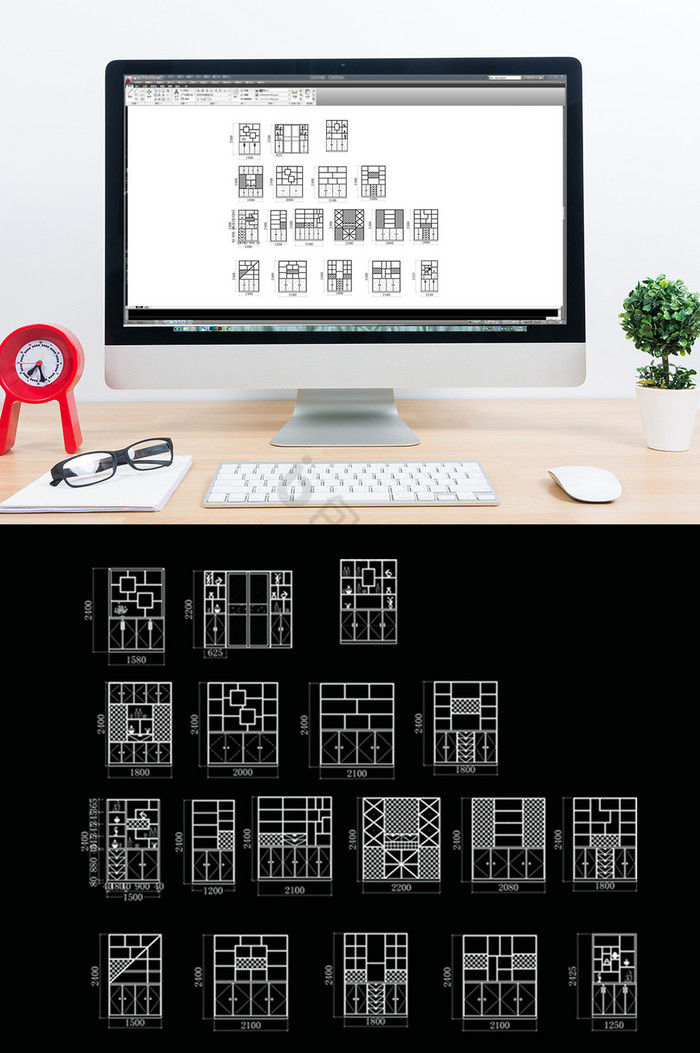 CAD酒柜设计图库模板图片