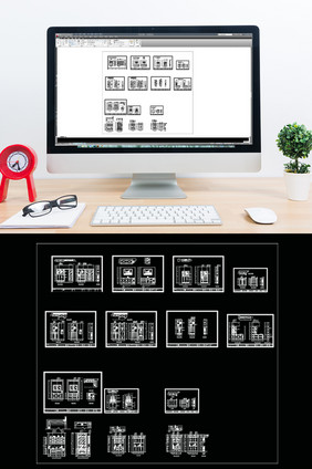 CAD装饰柜鞋柜设计图库