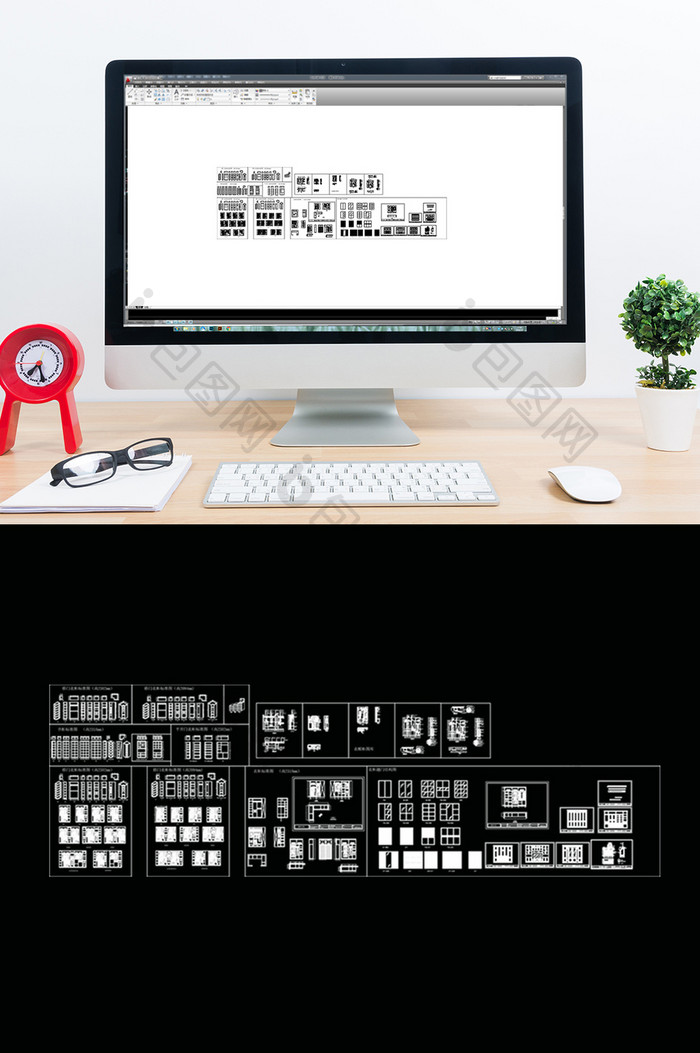 CAD组合衣柜设计图库
