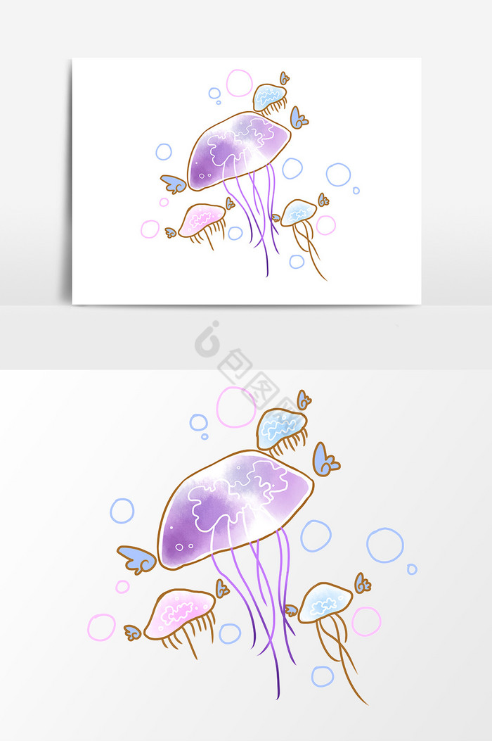 彩色章鱼气泡图片