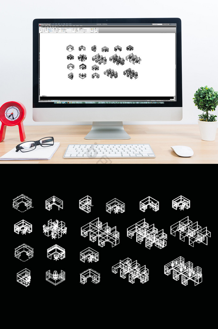 CAD办公工作位图块图片