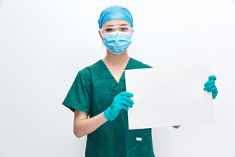 白色背景下的外科手术医疗人员形象