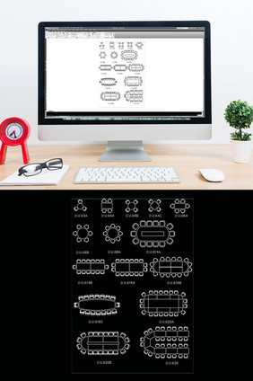 工装会议桌CAD常用模块