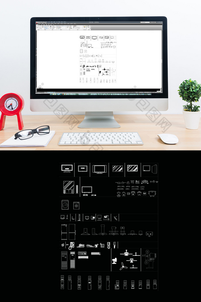 CAD家用电器立面模块