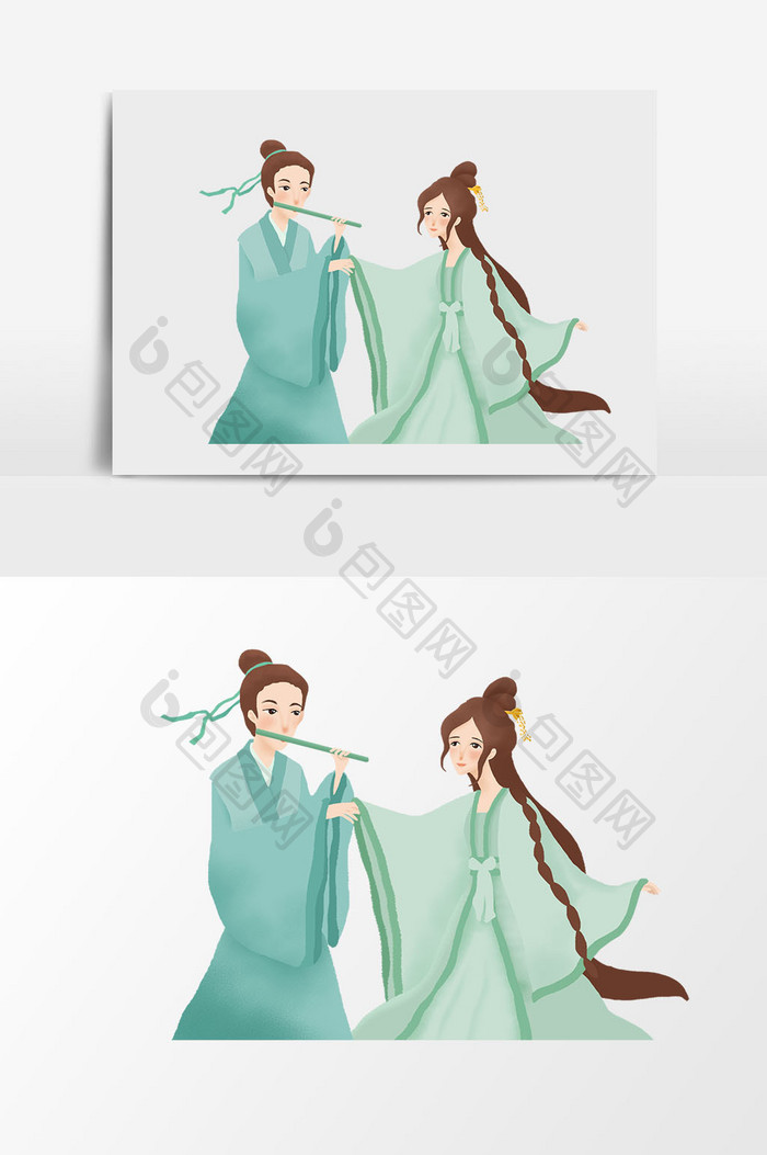 卡通漫画古典男女插画 图片下载 包图网