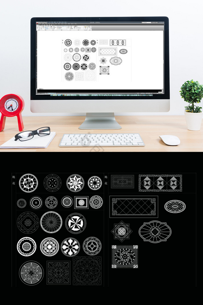CAD地面拼花图案图片