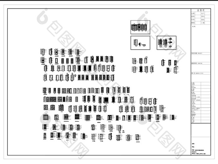 CAD门立面图库模板