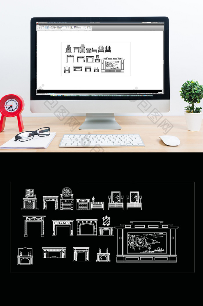 CAD装饰品图库模板
