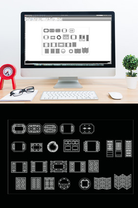 CAD传统中式花格图库