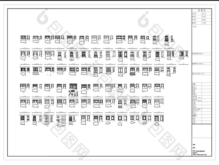 CAD欧式古典柜体图库