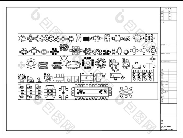 CAD常用桌椅图库