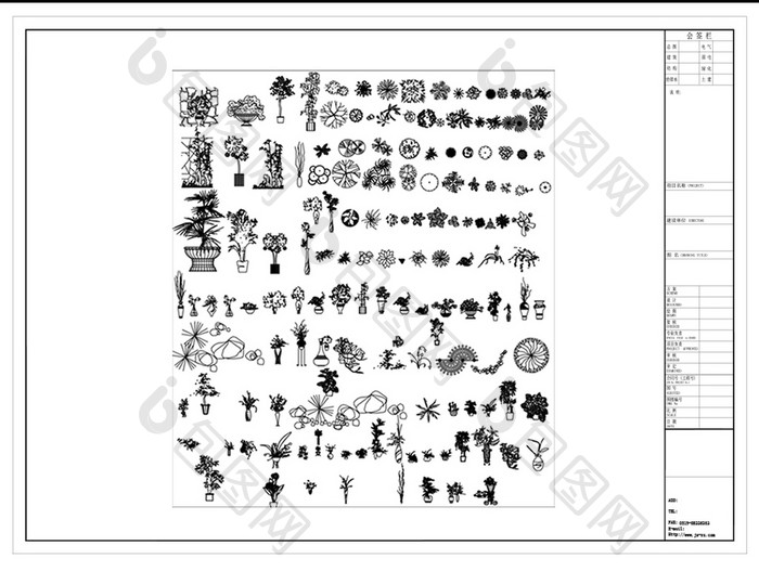 CAD立面植物图库