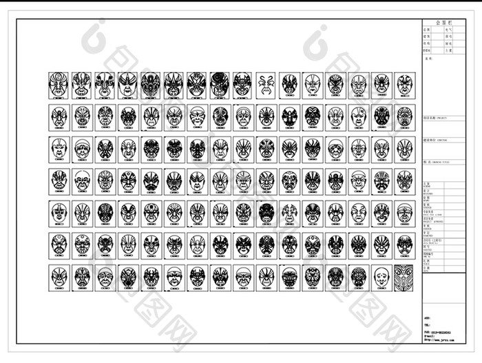 CAD中式京剧脸谱图库