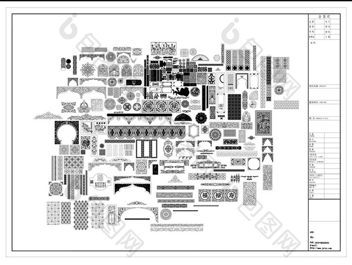 CAD中式雕花图库