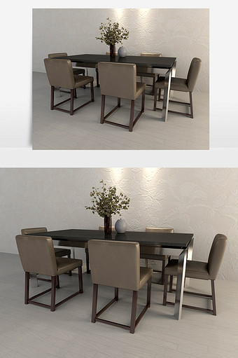新中式风格餐桌组合max图片