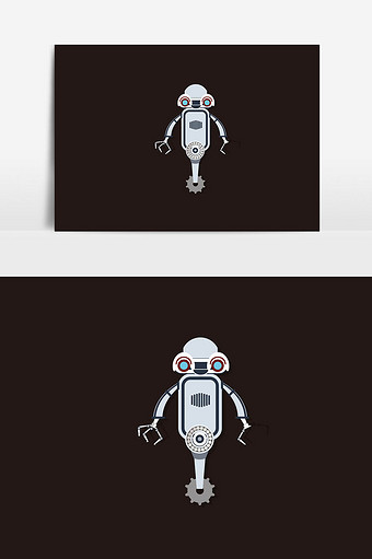 人物机器人海报插画图片